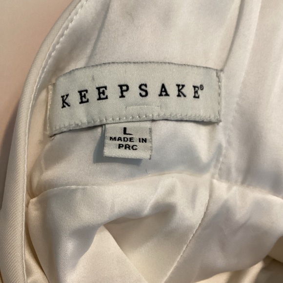 Keepsake Chained Ivory Red Floral Halter Skater Mini Dress Open Back Size L - Picture 8 of 9